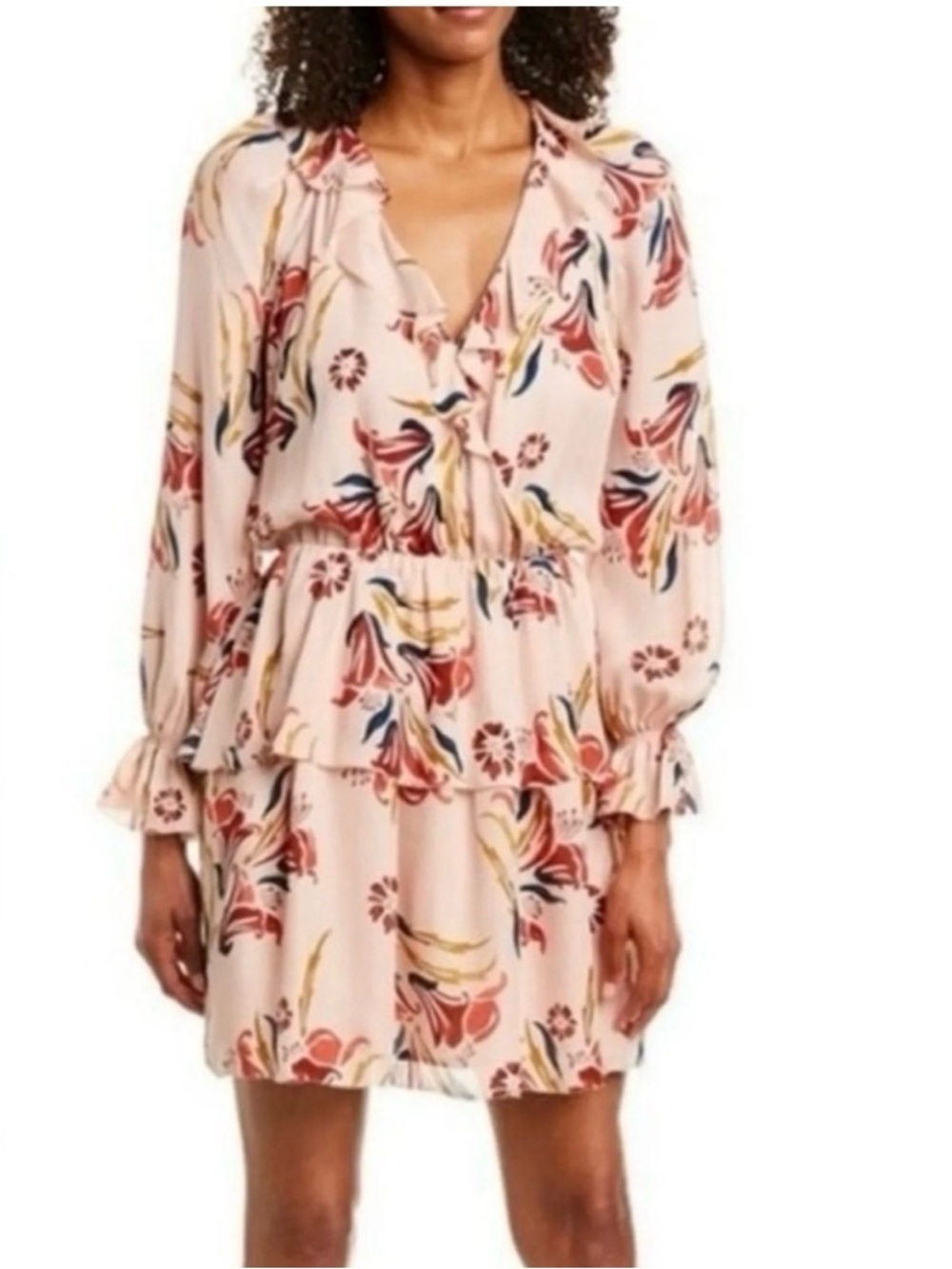Joie Nour Floral Pink Sky Silk Mini Dress S NWT